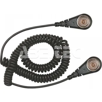 ESD Spirálový uzemňovací kabel, 10mm/10mm, 1,8m, černý, 60318 - 101000052