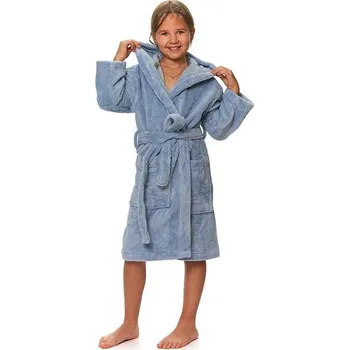 Dámská móda Interkontakt Dětský župan s kapucí Fog Blue 2 roky