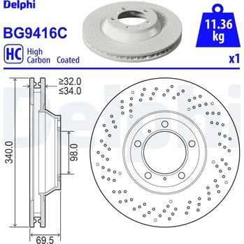 Brzdový kotouč Brzdový kotouč DELPHI BG9416C