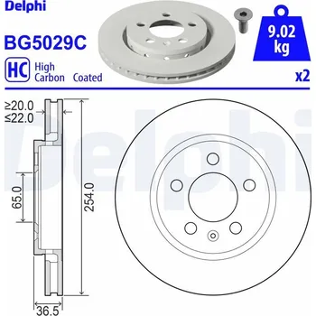 Brzdový kotouč Brzdový kotouč DELPHI BG5029C