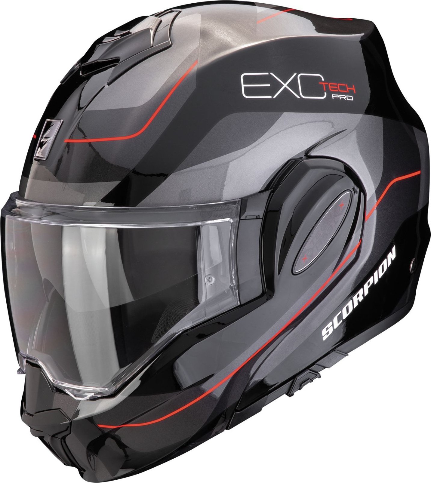SCORPION přilba EXO-TECH EVO PRO Commuta black/silver/red - L