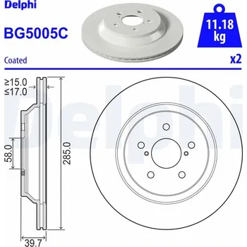 Brzdový kotouč Brzdový kotouč DELPHI BG5005C