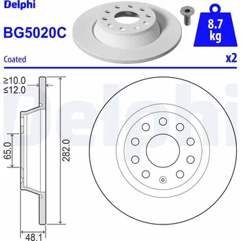 Brzdový kotouč Brzdový kotouč DELPHI BG5020C