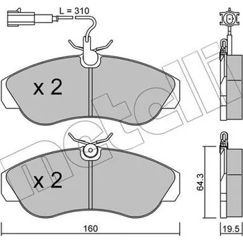 Brzdová destička Sada brzdových destiček, kotoučová brzda METELLI 22-0155-1