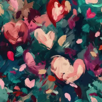 Imitace lnu tyrkysová srdce