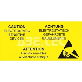 ESD Lepicí štítek - logo ESD, 3 jazyky, 50x25mm, role 1000 štítků, 2 - 101005954