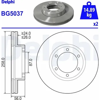 Brzdový kotouč Brzdový kotouč DELPHI BG5037