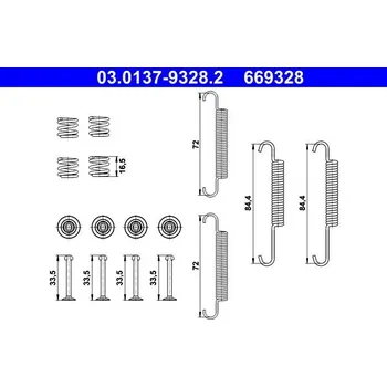 Brzdová čelist Sada příslušenství, parkovací brzdové čelisti ATE 03.0137-9328.2