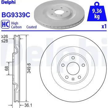 Brzdový kotouč Brzdový kotouč DELPHI BG9339C