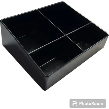 Dárková krabička Tácek-krabička s přihrádkami na čaj, černý