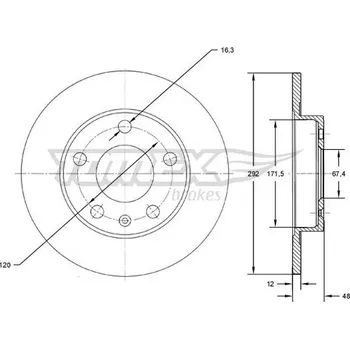Brzdový kotouč Brzdový kotouč TOMEX Brakes TX 72-70
