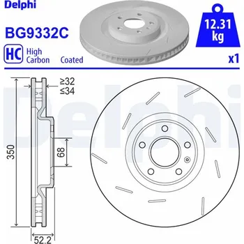 Brzdový kotouč Brzdový kotouč DELPHI BG9332C