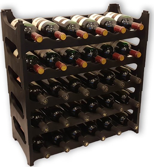 Stojan na víno PL 30 lahví - černý