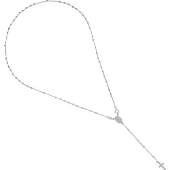 Náhrdelník Argento 91806 Stříbrný náhrdelník - růženec, 5 desátků, křížek, Zázračná medailka, délka 51 cm