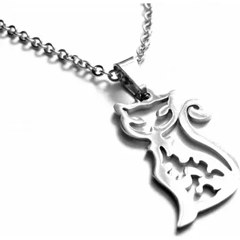 Náhrdelník Steel Jewelry Náhrdelník kočka z chirurgické oceli NH1601307 dárkové balení zdarma