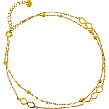 Náramek Argento 91295 Pozlacený stříbrný náramek - nekonečno, kulky, délka 22 až 26 cm