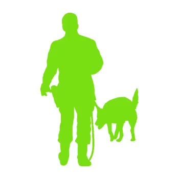 Samolepící dekorace SAMOLEPKA Psovod 005 levá pes na vodítku (04 - zelená kawasaki) NA AUTO, NÁLEPKA, FÓLIE, POLEP, TUNING, VLASTNÍ TEXT, TISK, AUTOSAMOLEPKY.cz, POLEPY, OBRÁZEK, LOGO, SAMOLEPKY