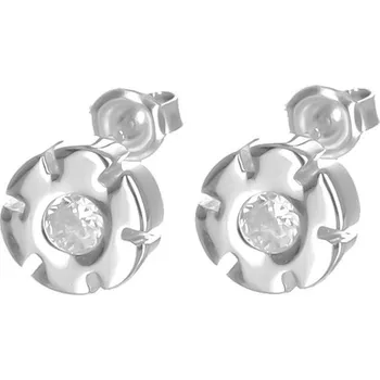 Náušnice Argento 63173 Stříbrné náušnice - čirý kulatý zirkon