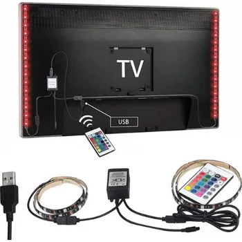 LED páska NOVINKA - LED RGB osvětlení za TV, délka 2x50cm (LED sestava RGB za TV - NENÍ třeba dokupovat zdroj)
