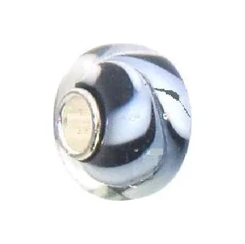 Korálek Korálek skleněný Black and White černobílý skleněný - TOPBEADS