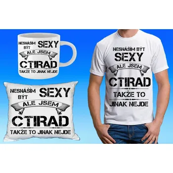 Pánské tričko CTIRAD dárkový set se jménem 152 (tričko, polštářek a hrneček se jménem)