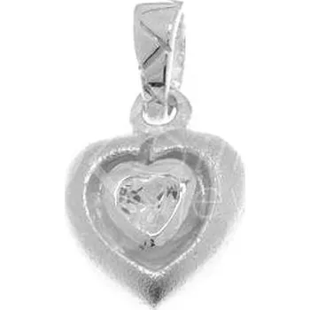Přívěsek Argento 83146 Stříbrný přívěsek - srdíčko, čirý zirkon ve tvaru srdíčka
