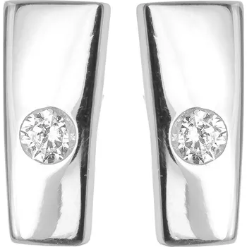 Náušnice Argento 66681 Stříbrné náušnice - čirý kulatý zirkon