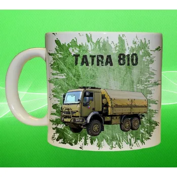 fototricko.cz hrnek s vojenským autem české výroby 810 zelený 330 ml 1 ks vojenský