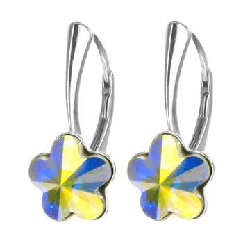 Náušnice Argento 65281 Stříbrné náušnice - kvítek, AB křišťál Swarovski ve tvaru kvítka