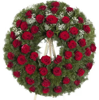 Věnec Smuteční věnec rudé růže 40 květů