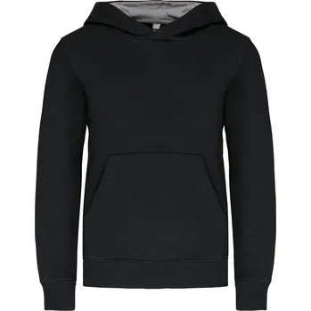 Chlapecká mikina KARIBAN Dětská mikina s kapucí Velikost: 12-14 let, Barva: černá-šedá