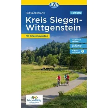 Radwanderkarte BVA Kreis Siegen-Wittgenstein mit Knotenpunkten 1:50.000, reiß- und wetterfest, GPS-Tracks Download, E-Bike-geeig - BVA BikeMedia GmbH