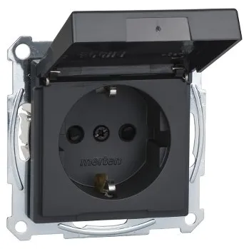 SCHN MTN2310-0414 Merten - Zásuvka 250V/16A SCHUKO, bezšroubová, s víčkem IP20, System M, Antracit