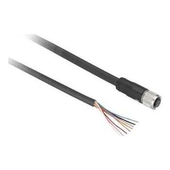 elektrický kabel XZCP29P12L2 Kabel s konektorem XZ, samice přímá, M12, 8 pin, kabel PUR 2m, Schneider Electric
