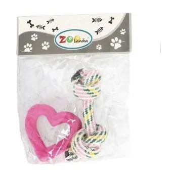 Hračka pro psa Psí hračky pro malá plemena Uzel a srdíčko 2ks