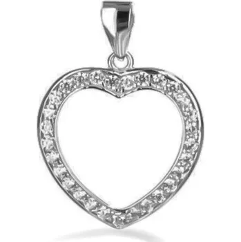 Přívěsek Argento 83990 Stříbrný přívěsek - srdíčko, čiré kulaté zirkony