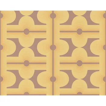 Tapeta Vliesová tapeta retro, geometrická - hnědá, žlutá 395334 / Tapety na zeď 39533-4 Retro Chic (0,53 x 10,05 m) A.S.Création