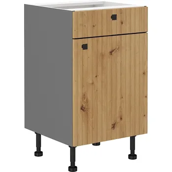 Kuchyňská linka NERITA, skříňka dolní 50 D 1F 1S BB, korpus: antracit, dvířka: dub artisan + vyzvednutí ZDARMA
