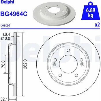 Brzdový kotouč Brzdový kotouč DELPHI BG4964C