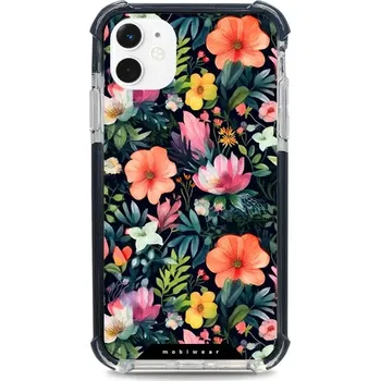 Pouzdro na mobilní telefon Odolný obal Mobiwear MagSafe Elite Bumper - Apple iPhone 11 - D009D Pestré kvítky (Odolný kryt, pouzdro, obal Mobiwear Elite Bumper na mobil Apple iPhone 11 - D009D Pestré kvítky, materiál Plast + TPU silikon + kov - zesílená ochrana telefonu, podpora)