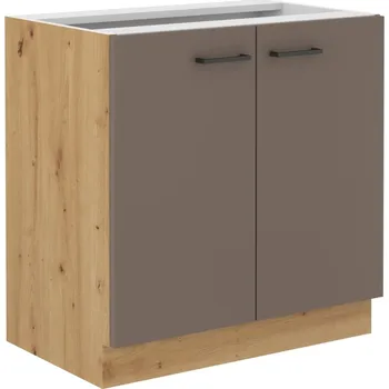 Kuchyňská linka ARCENIO, skříňka dolní 80 D 2F BB, korpus: dub artisan, dvířka: lanýžově šedá + vyzvednutí ZDARMA