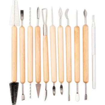 kreativní sada Nástroje pro modelování s dřevěným madlem sada 11ks