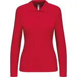 KARIBAN Dámská polokošile pique dl.rukáv Velikost: 3XL, Barva: červená