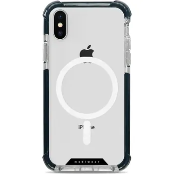 Pouzdro na mobilní telefon Odolný obal Mobiwear MagSafe Elite Bumper - Apple iPhone X / XS - D001D Čiré (Odolný kryt, pouzdro, obal Mobiwear Elite Bumper na mobil Apple iPhone X / XS - D001D Čiré, materiál Plast + TPU silikon + kov - zesílená ochrana telefonu, podpora MagSafe, kryt
