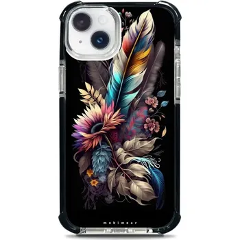Pouzdro na mobilní telefon Odolný obal Mobiwear MagSafe Elite Bumper - Apple iPhone 14 Plus - D011D Kytice s pírkem (Odolný kryt, pouzdro, obal Mobiwear Elite Bumper na mobil Apple iPhone 14 Plus - D011D Kytice s pírkem, materiál Plast + TPU silikon + kov - zesílená ochrana telefon