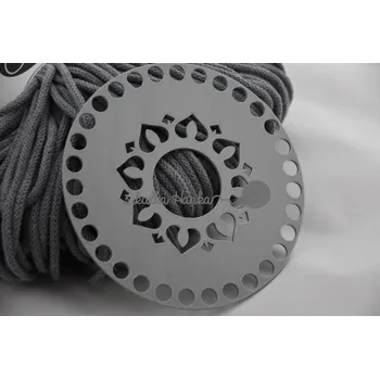 Víko/dno na košík 14,5cm - srdíčkové sluníčko stříbrno-šedá