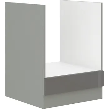 Kuchyňská linka AVERNA, skříňka pro vestavnou troubu 60 D GAZ BB, korpus: platinově šedá, dvířka: šedý lesk + vyzvednutí ZDARMA