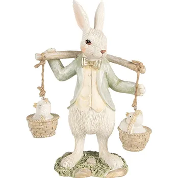 Dekorace králíček s ptáčky - 12*7*17 cm