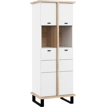 police Regál ORSOLA 4D, dub sonoma/bílá + vyzvednutí ZDARMA