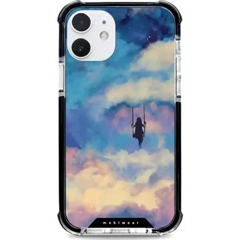 Pouzdro na mobilní telefon Odolný obal Mobiwear MagSafe Elite Bumper - Apple iPhone 12 - D021D Dívka na houpačce v oblacích (Odolný kryt, pouzdro, obal Mobiwear Elite Bumper na mobil Apple iPhone 12 - D021D Dívka na houpačce v oblacích, materiál Plast + TPU silikon + kov - zesílená